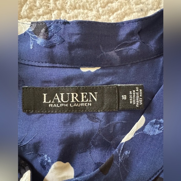 Lauren Ralph Lauren Floral Jacquard Fit-And-Flare Midi Dress Size 18 - Picture 7 of 14